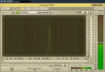 1kHz Signal, gemessen am Eingang des Onkyo