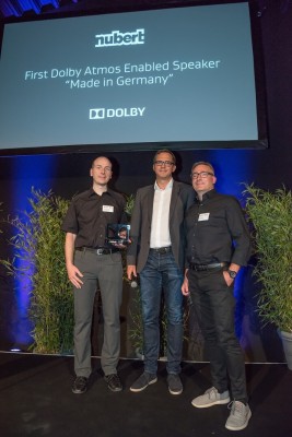 Christoph und Martin bei der Verleihung des Awards für den „First Dolby Atmos Enabled Speaker ‚Made in Germany‘“