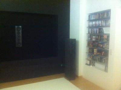 Raum hinter der Leinwand mit schwarzem Molton ausgekleidet 3