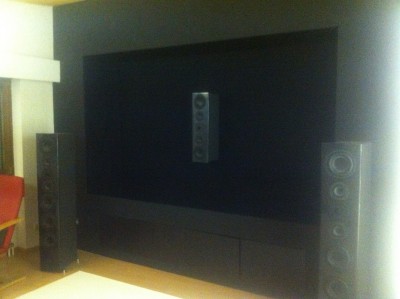 Raum hinter der Leinwand mit schwarzem Molton ausgekleidet 2